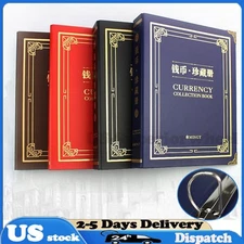 300pcs Banknote Album Book Collection Storage Sheet Paper Money Currency Page US
