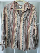 Wrangler Retro Men s Western Shirt Southwestern Aztec Stripe Size L