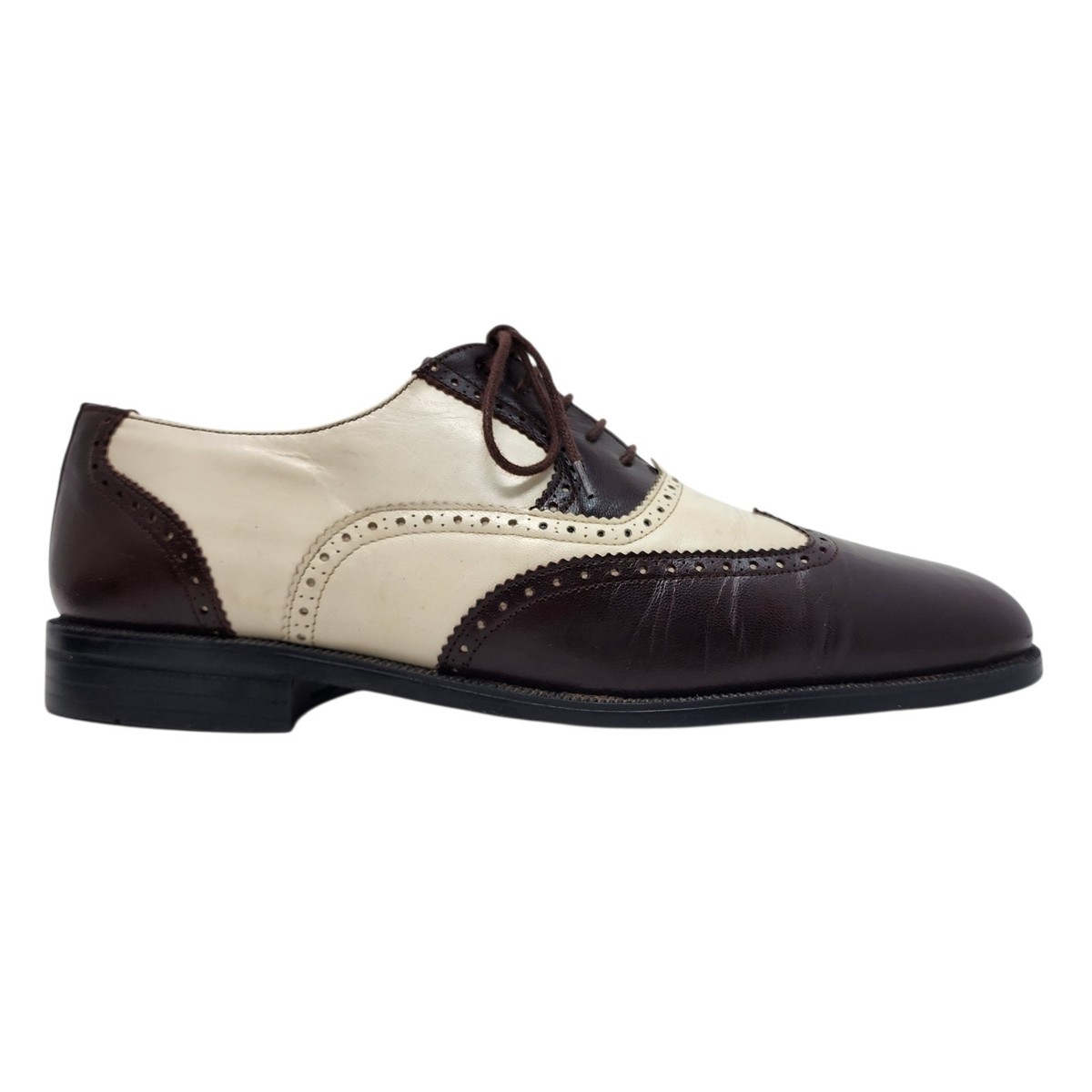 Stacy Adam’s Classic Two-Tone Leather Men’s Brogue Oxfords in Black and White Stacy Adams Shoes - Etsy Australia main image 3