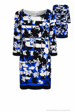 Graduation Blue Black Abstract Sheath Dress Stretch Career Cocktail 8