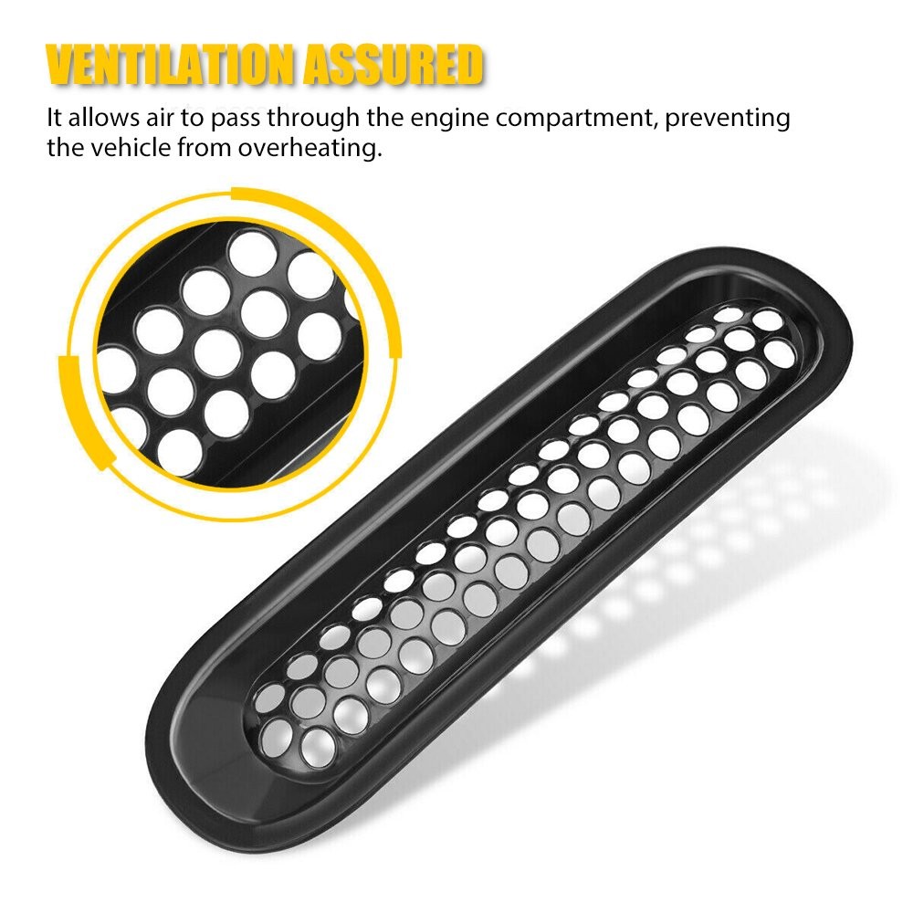 7Pcs Matte Black Insert Front Cover Mesh Grille Trim Fit 45125 Jeep Wrangler JK thumbnail 3