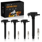Ignition Coil Pack and Iridium Spark Plug Set of 4 For Chrysler Dodge Jeep Ram