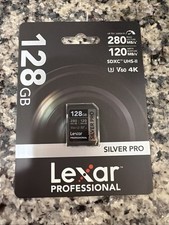 128GB Professional SILVER PRO SD Card, UHS-II, C10, U3, V60, Full HD, 4K, Up ...