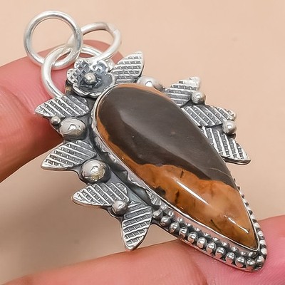 Sonora Sunrise Gemstone Handmade 925 Sterling Silver Jewelry Pendant 2.17''