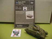 Axis Allies Miniatures NORTH AFRICA Early M4A1 Sherman with card 23/60