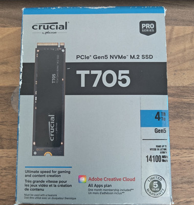 Crucial T705   4 TB SSD | PCIe Gen5 NVMe M.2 | TOP ZUSTAND