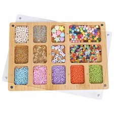 Plateau de Tri Perles de Graine avec Couvercle Acrylique Magnétique et Bande Élastique Panneau de Perles...