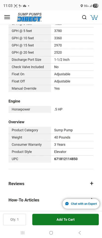Liberty насосы ELV280 лифт отстойник насос, 1/2 л. с., Tether поплавок 2WMN1 - Изображение 4 из 4
