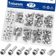 72PCS M6 Motorcycle Battery Terminal Bolts  Nuts Kit 304 Stainless Steel