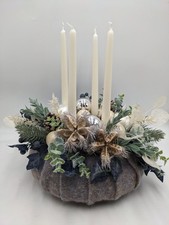 Adventskranz Kugel Zapfen Eukalypthus creme
