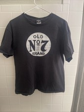 Jack Daniel  s Brand Merch Old No 7 T-Shirt Black Whiskey Used Y2K 2007 Mens L