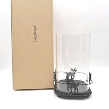 Longaberger Wrought Iron & Glass Reindeer Candle Holder Used in Box