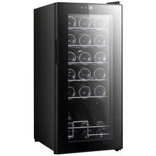 HOMCOM 50L Undercounter Wine Cooler Fridge with LED Light 18 Bottles