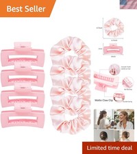 8pcs Hair Clips and Scrunchies Set for Women   4 Non-Slip Matte Claw Clips, 4...