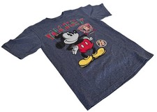 Disney Boys Mickey Mouse Genuine Original Graphic Navy Shirt Size Medium