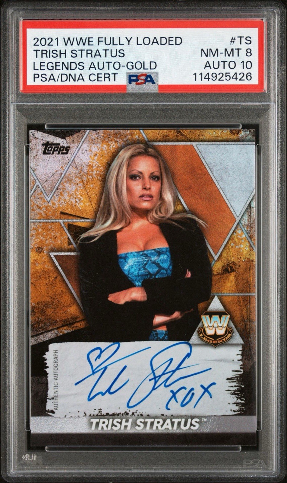 2021 Topps WWE Fully Loaded Legends Autographs #LTS Trish Stratus Auto PSA 8