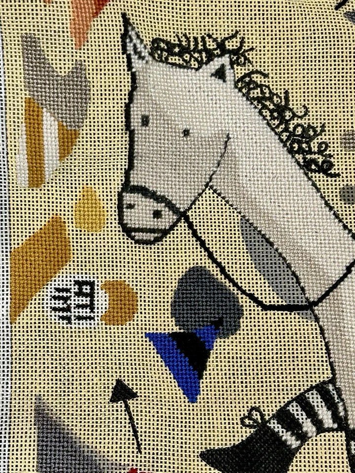 Maggie Riding A Horse 手绘针绣帆布 Barbara Olsen 未完成 — 第 4/4 张图片