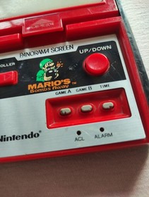 Vintage Nintendo game watch Mario's Bombs Away Panorama Screen NOT properly work