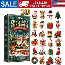 24-Day 3D Mini Christmas Brick Ornament Advent Calendar 2026 Building Blocks