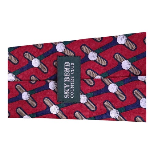 Sky Bend Country Club Polyester Necktie Golf Ball Putter Novelty Tie - Picture 6 of 6