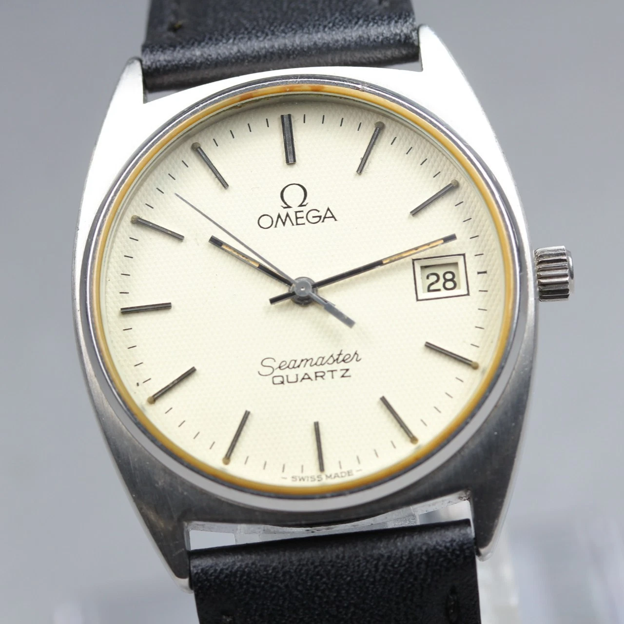 Omega — Vintage [N Mint] OMEGA Seamaster Cal.1342 Silver 33mm Men's Quartz Watch JP #53