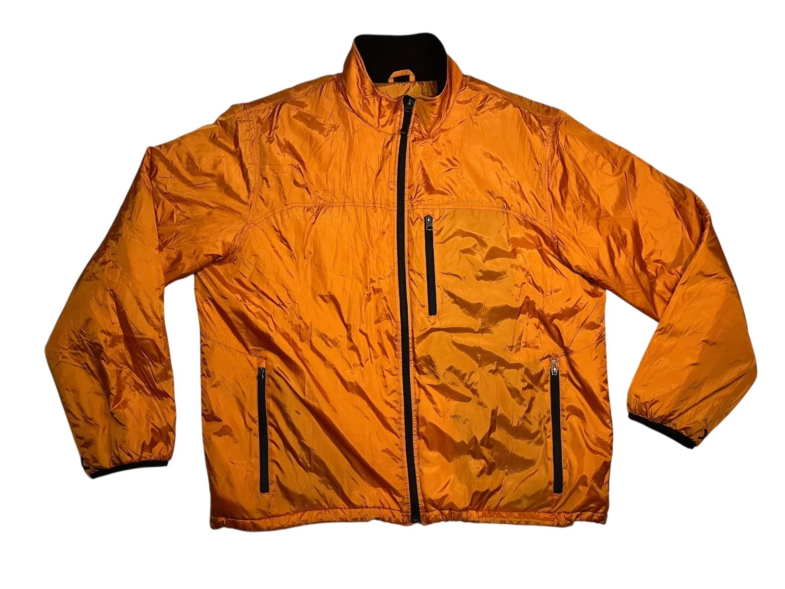 EDDIE BAUER Orange Nylon Warm INSULATED JACKET Hike Ski Gym Coat Men XLT XL-TALL