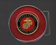 U.S. MARINE CORP BELT BUCKLE 2 1/2' AROUND FREE SHIPPING