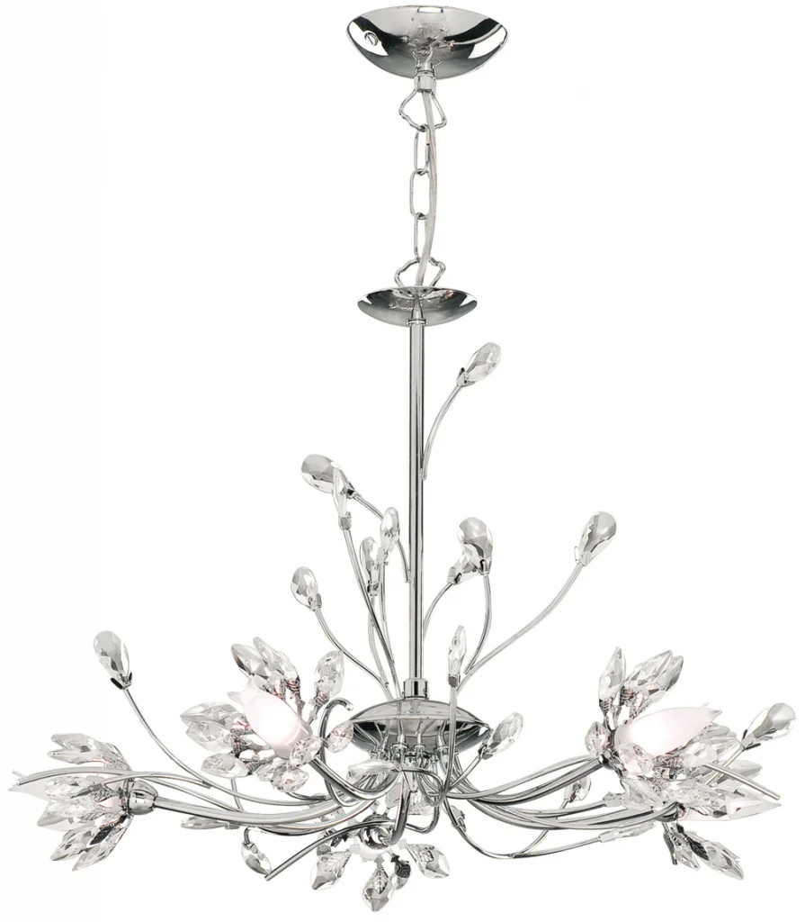 Ceiling Light Silver Hibiscus 5 Chrome Searchlight 1885-5CC