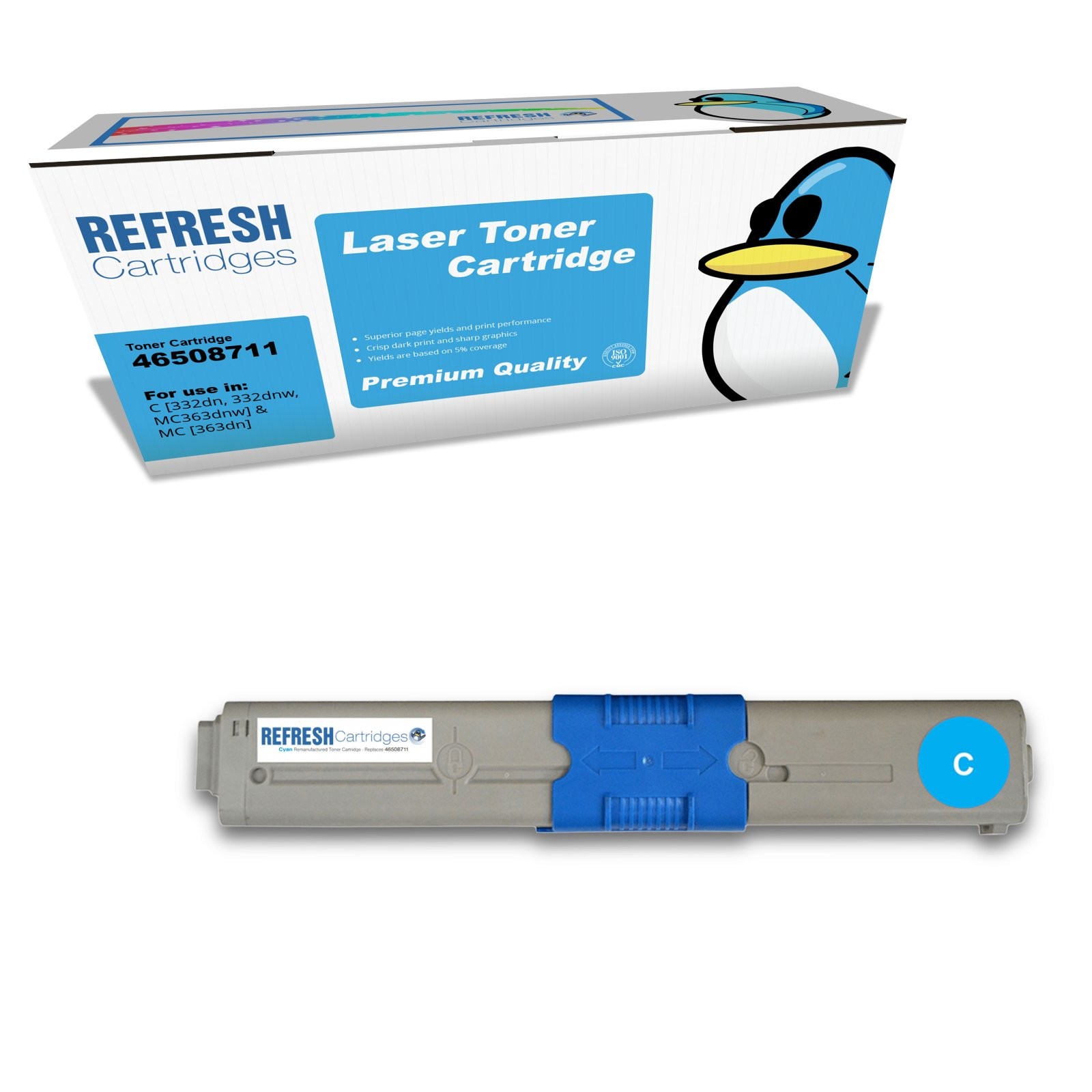 Refresh Cartridges Cyan 46508711 Toner Compatible With OKI Printers
