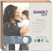 Bambo Nature 100 Pack Dream White Unisex Size 5 Disposable Baby Diapers