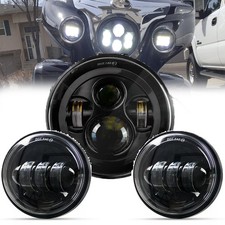 7" Headlight 4.5" Fog Light Combo for Harley Road King/Electra Glide Motorcycles