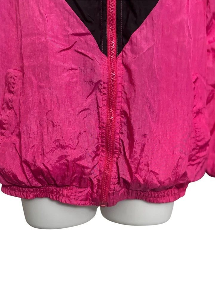 Chaqueta cortavientos vintage Active Elements para mujer mediana rosa azul años 80 retro Foto 3 de 4