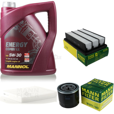 Motor-Öl 5L MANNOL 5W-30 Combi LL+MANN-FILTER für Hyundai Santa Fé II CM 2.7 4x4