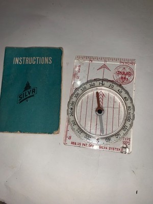 Vintage Boy Scouts of America Compass Ruler Silva System Swedish Mid Century