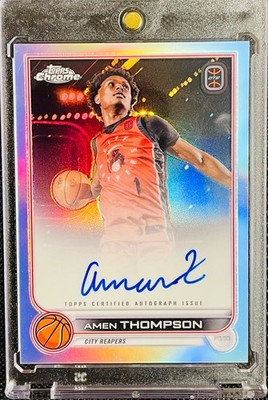 2022-23 Topps Chrome OTE Amen Thompson Refractor Rookie On Card Auto #CA-AMT1