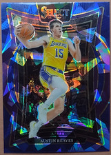 Austin Reaves 2024-25 Panini Select #40 BLUE CRACKED ICE Prizm L.A. Lakers