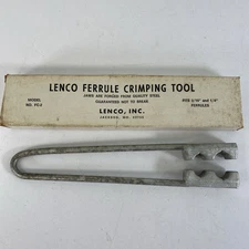 Vintage Lenco Ferrule Crimping Tool Fits 3/16" and 1/4" Model FC-2
