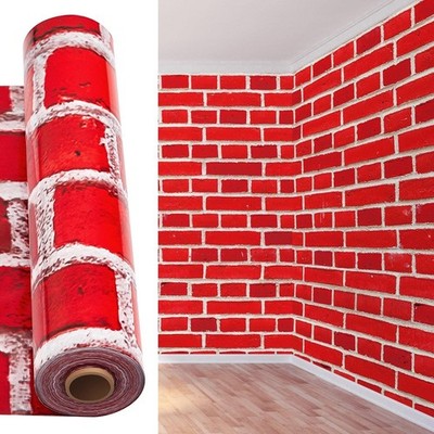 Jecery 54 Inch x 100 ft Red Brick Wall Backdrop Tablecloth Roll Platform Stat...