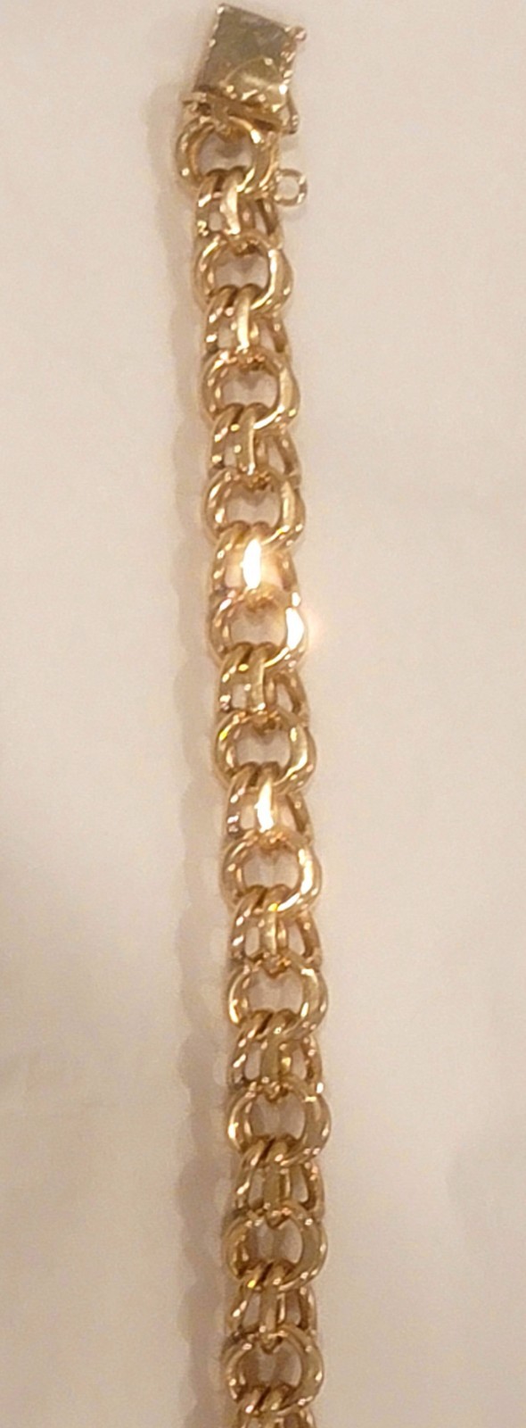 14kt Yellow Solid Gold Double Cable Link Bracelet… - image 9