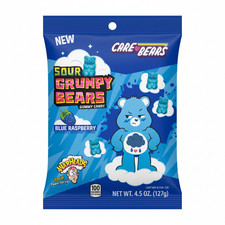 WARHEADS Care Bears Sour Grumpy Bears Blue Raspberry 4.5oz Gummy Candy