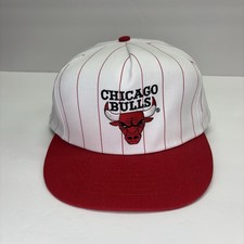 Vintage 90's Michael Jordan era Chicago Bulls NBA White Pinstripe Snapback Cap