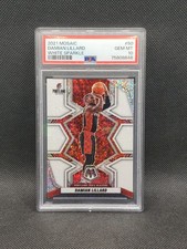 2021-22 Panini Prizm Mosaic Damian Lillard White Sparkle Prizm SSP PSA 10