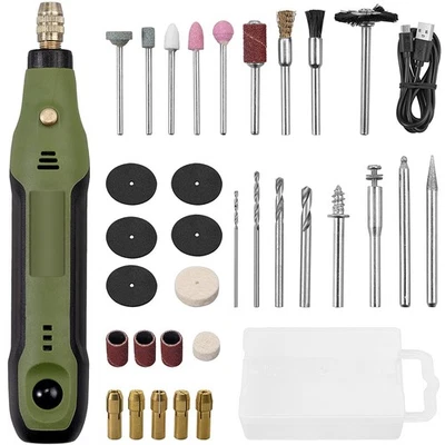 INCHSPEEED 34Tlg Mini Dremel Multifunktionswerkzeug USB Akku für Mehrzweck Drehwerkzeug