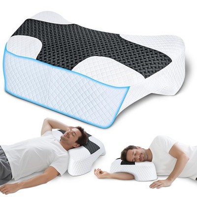 SAHEYER Side Sleeper Pillow with Arm Hole, Upgrad Shoulder Relief Dark Black 