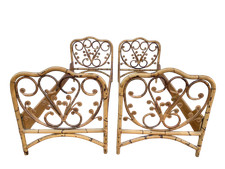 2 letti in bambu' giunco   midollino paperolle inizi del XX secolo