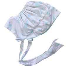 Vintage Baby Bonnet Pastel Abstract Print Ruffle Sun Hat 18 Months Style U 2121