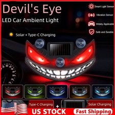 Wireless Devil Eyes Light for Car Windshield Solar USB Powerd Dynamic LED Light