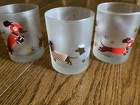 CULVER DACHSHOUND GLASSES (TWO FOOTBALL, ONE SAILOR) LOWBALL GLASS TUMBLERS — photo 2