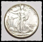 1946-P WALKING LIBERTY HALF DOLLAR  White Lustrous Choice AU #29D76  .900 SILVER