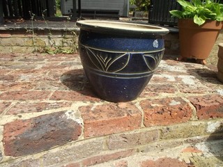 Stunning Blue Glazed Terracotta Plant Pot Outdoor